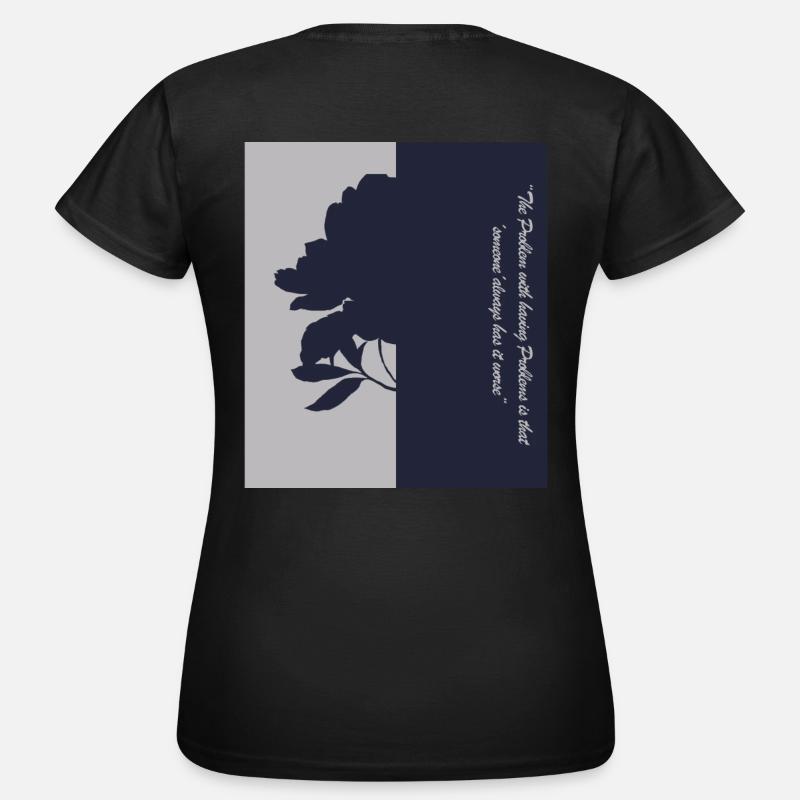 Flower Shadow Design - Frauen T-Shirt - Schwarz