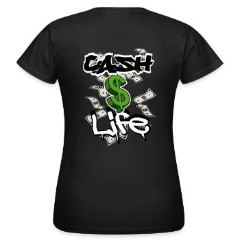 Cash$Life - T-shirt Femme - noir - Dos - AI Model Female 172 dark (172cm)