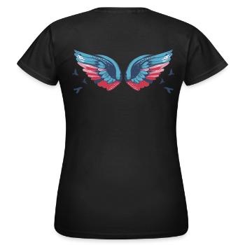 Angelwings,Wings,Aquarelle,Coloré,Angel Wings - T-shirt Femme - noir - Dos - AI Model Female 172 dark (172cm)