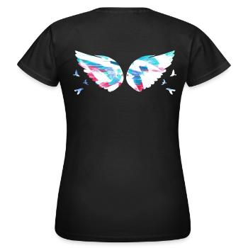 Angelwings,Wings,Aquarelle,Coloré,Angel Wings - T-shirt Femme - noir - Dos - AI Model Female 172 dark (172cm)