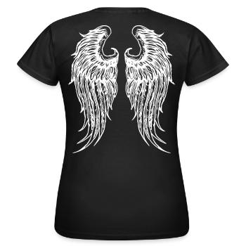 2reborn wings fluegel engel heaven himmel angel ch - Frauen T-Shirt - Schwarz - Hinten - AI Model Female 172 dark (172cm)