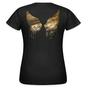 Angelwings,Ailes,Or,Ailes d’Ange,Métallique - T-shirt Femme - noir - Dos - AI Model Female 172 dark (172cm)