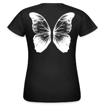 2reborn wings butterfly fluegel schmetterling fant - Frauen T-Shirt - Schwarz - Hinten - AI Model Female 172 dark (172cm)