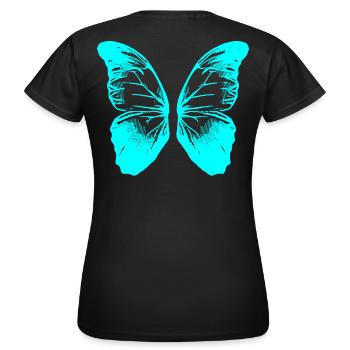 2reborn wings butterfly fluegel schmetterling fant - Frauen T-Shirt - Schwarz - Hinten - AI Model Female 172 dark (172cm)