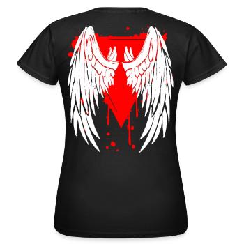 2reborn Flügel Wings Engel Teufel Hölle - Frauen T-Shirt - Schwarz - Hinten - AI Model Female 172 dark (172cm)