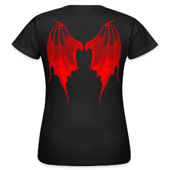 2reborn Devilwings Devil Wings Teufel rot - Frauen T-Shirt - Schwarz - Hinten - AI Model Female 172 dark (172cm)