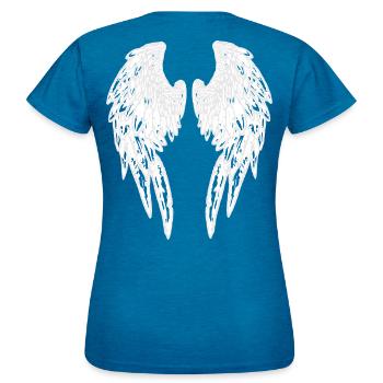 2reborn Angelwings Ange Aile Ange Devil wh II - T-shirt Femme - bleu saphir antique chiné - Dos - AI Model Female 172 dark (172cm)