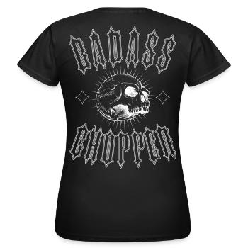 BADASS CHOPPER - Frauen T-Shirt - Schwarz - Hinten - AI Model Female 172 dark (172cm)