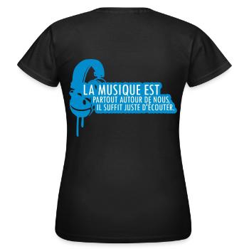 La musique est partout autour de nous - T-shirt Femme - noir - Dos - AI Model Female 172 dark (172cm)
