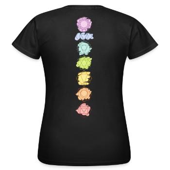 7 Chakren Design in leuchtenden Farben - Frauen T-Shirt - Schwarz - Hinten - AI Model Female 172 dark (172cm)