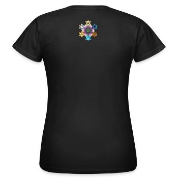 Hexagramme couleur étoile des corps cristallins - T-shirt Femme - noir - Dos - AI Model Female 172 dark (172cm)