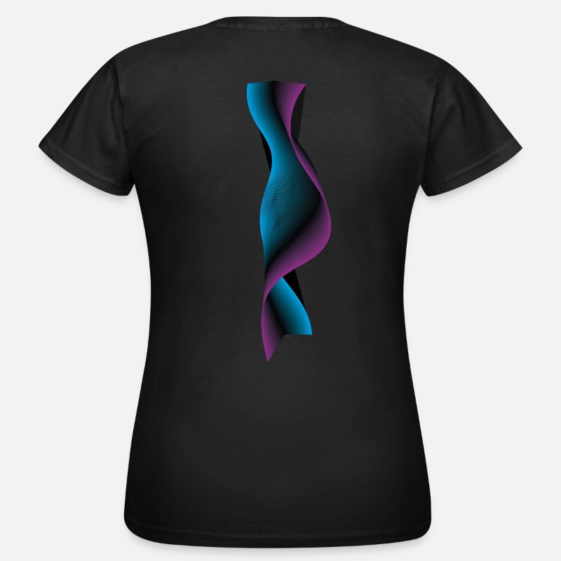 Neon Wave Pattern - Women's T-Shirt - black