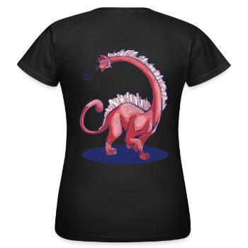 Jurassic Meow - without Background - Women's T-Shirt - black - Back - AI Model Female 172 dark (172cm)