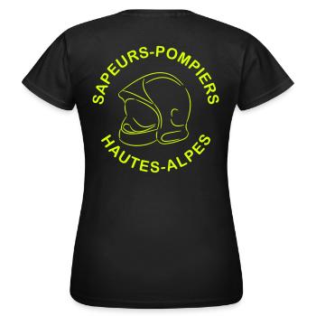 sapeurs-pompiers hautes-a - T-shirt Femme - noir - Dos - AI Model Female 172 dark (172cm)