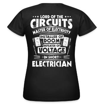 Électricien électricien électricien électricien - T-shirt Femme - noir - Dos - AI Model Female 172 dark (172cm)