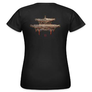 Chinesisch_Architektur_Zhichun1886_Sommerpalast - T-shirt Femme - noir - Dos - AI Model Female 172 dark (172cm)