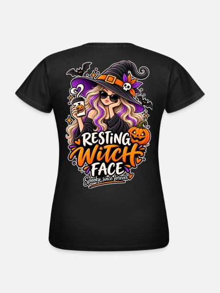 ⚫ Resting Witch Face – Coole Hexe - Frauen T-Shirt - Schwarz