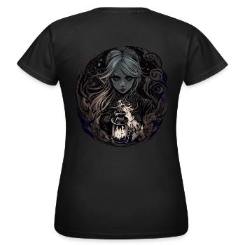 Sombre Belle Sorcière / Wicca - T-shirt Femme - noir - Dos - AI Model Female 172 dark (172cm)