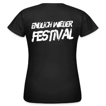 festival - Women's T-Shirt - black - Back - AI Model Female 172 dark (172cm)