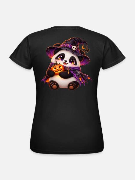 Pand'halloween süßer Panda - Frauen T-Shirt - Schwarz