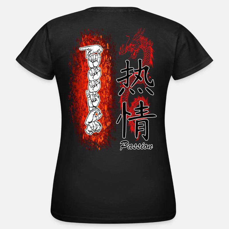 PASSION - with sign language - BACKPRINT - Women's T-Shirt - black