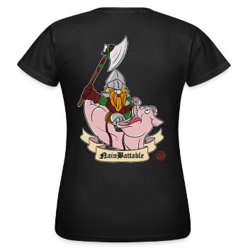 Warrior Dwarf - the Beatable Dwarf - Women's T-Shirt - black - Back - AI Model Female 172 dark (172cm)