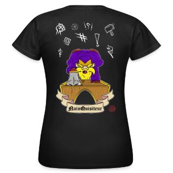 Dwarf Inquisitor - Dwarf Quisitor - Women's T-Shirt - black - Back - AI Model Female 172 dark (172cm)