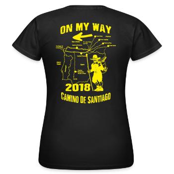 Pilgrim Way of St. James 2018 Camino de Santiago Route Route - Women's T-Shirt - black - Back - AI Model Female 172 dark (172cm)