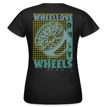 Felge mit Gitter - Frauen T-Shirt - Schwarz - Hinten - AI Model Female 172 dark (172cm)