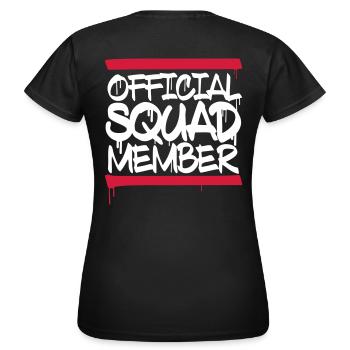 MEMBRE OFFICIEL DE SQUAD - T-shirt Femme - noir - Dos - AI Model Female 172 dark (172cm)