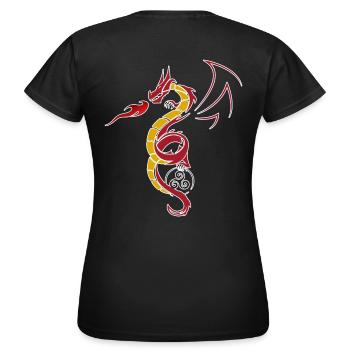 Dragon tribal - T-shirt Femme - noir - Dos - AI Model Female 172 dark (172cm)