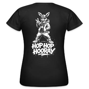 HOP HOP HOURRA Bunny - T-shirt Femme - noir - Dos - AI Model Female 172 dark (172cm)