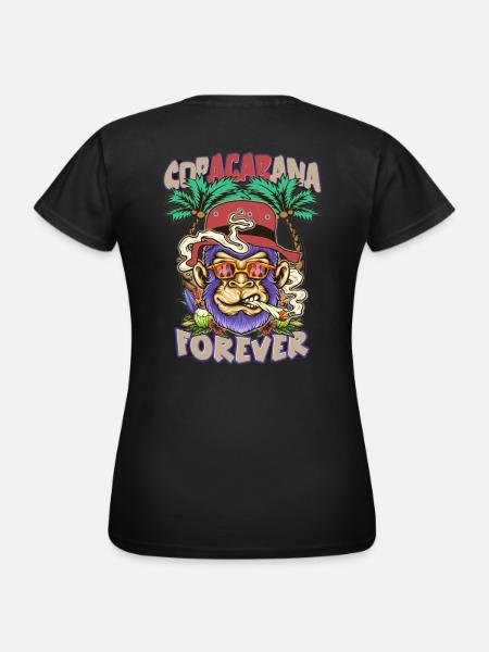 Hooligan Backprint Copacabana Forever Fußballfan - Frauen T-Shirt - Schwarz
