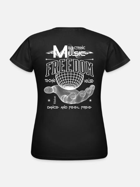 Techno House Vision - Frauen T-Shirt - Schwarz