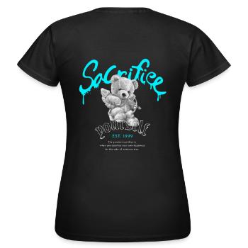 Rue de l’Ours - T-shirt Femme - noir - Dos - AI Model Female 172 dark (172cm)