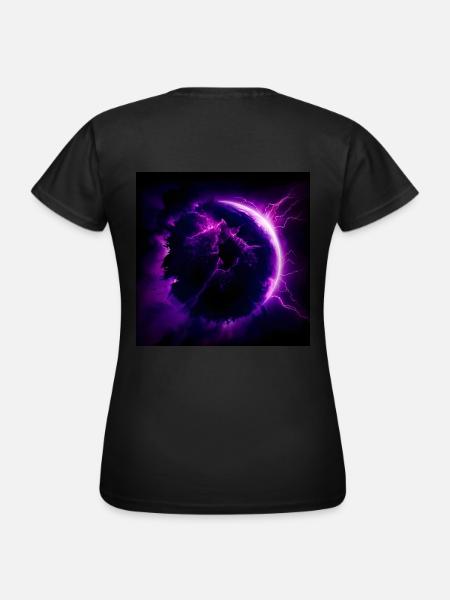 Planetarische Eruption - Frauen T-Shirt - Schwarz