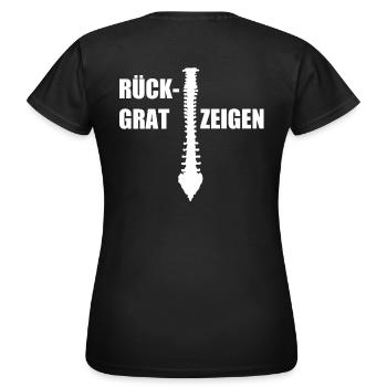 Rückgrat Zeigen - Frauen T-Shirt - Schwarz - Hinten - AI Model Female 172 dark (172cm)