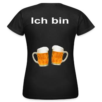 Ich bin DEIN NAME HIER Partnershirt Bier Festival - Frauen T-Shirt - Schwarz - Hinten - AI Model Female 172 dark (172cm)