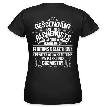 Chimiste chimiste chimiste chimiste de laboratoire de chimie - T-shirt Femme - noir - Dos - AI Model Female 172 dark (172cm)