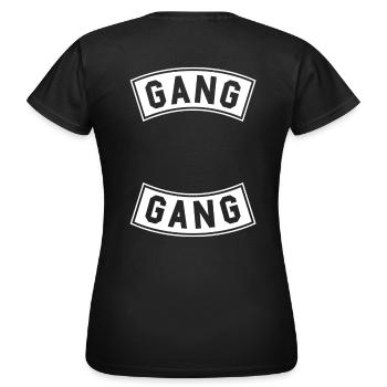 Gang-Gang Banner - Frauen T-Shirt - Schwarz - Hinten - AI Model Female 172 dark (172cm)
