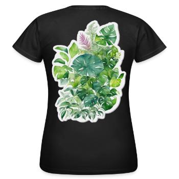 Jungle leaves - Women's T-Shirt - black - Back - AI Model Female 172 dark (172cm)