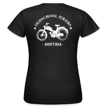 Mofa Bikers Austria - Frauen T-Shirt - Schwarz - Hinten - AI Model Female 172 dark (172cm)