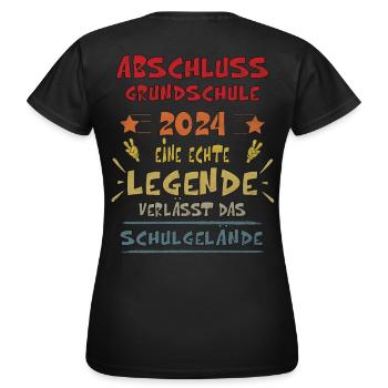 Abschluss 2024 Grundschule Legende T-Shirt - Frauen T-Shirt - Schwarz - Hinten - AI Model Female 172 dark (172cm)