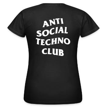 Club Techno Anti Social - T-shirt Femme - noir - Dos - AI Model Female 172 dark (172cm)
