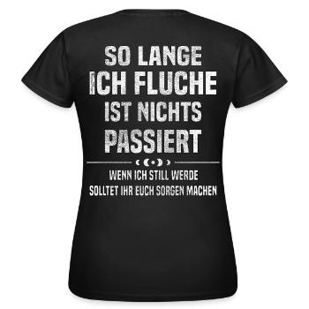 wenn ich fluche, lustiges - Frauen T-Shirt - Schwarz - Hinten - AI Model Female 172 dark (172cm)