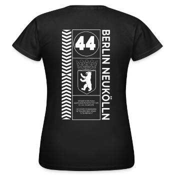 T-shirt BERLIN NEUKÖLLN 44 - T-shirt Femme - noir - Dos - AI Model Female 172 dark (172cm)
