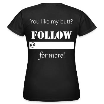 Influncer butt - T-shirt Femme - noir - Dos - AI Model Female 172 dark (172cm)