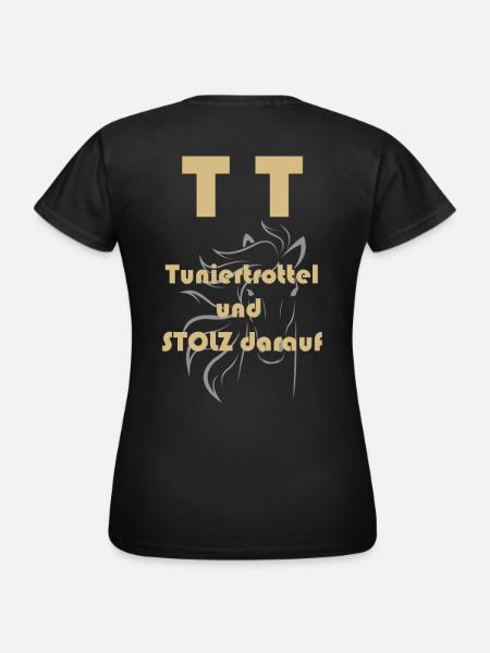 Tuniertrottel TT Pferd Reiten - Frauen T-Shirt - Schwarz