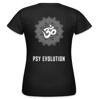 Mandala pandémique d'évolution de psytrance - T-shirt Femme - noir - Dos - AI Model Female 172 dark (172cm)