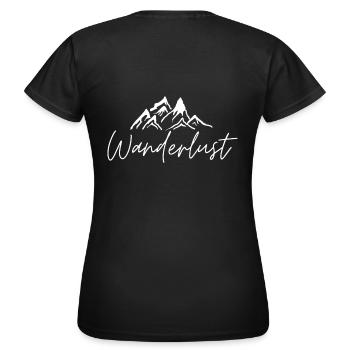 Wanderlust - Frauen T-Shirt - Schwarz - Hinten - AI Model Female 172 dark (172cm)